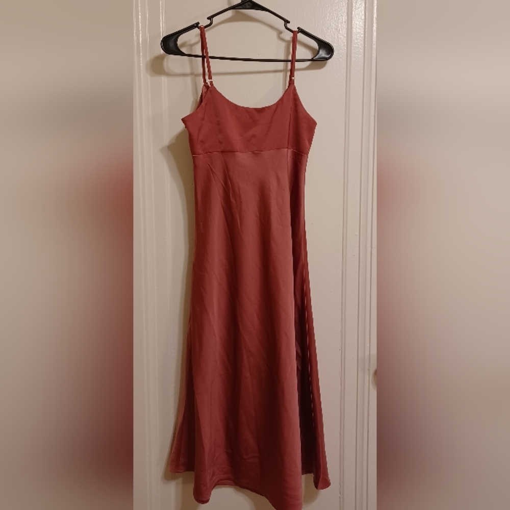 Ruched Satin Dress 👗 | M | Rose
